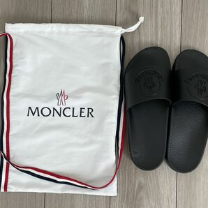 激レア MONCLER モンクレール BASILE POOL SLIDE スリッパ ブラック UK 8 27 cmの画像5