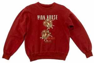  beautiful goods made in Japan Pink House PINK HOUSE sweatshirt sweat long sleeve red red strawberry strawberry lease large size sizeL