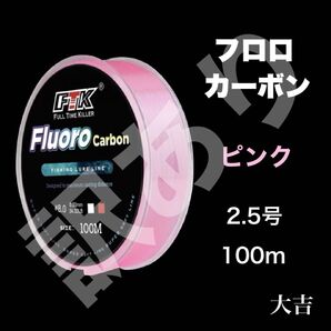 フロロカーボン ピンク 2.5号 100m ライン 釣り糸 リーダー 道糸 新品