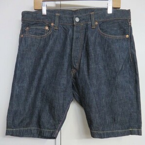 ☆濃紺 桃太郎ジーンズ MOMOTARO JEANS HO205SP 出陣 ショートパンツ ハーフパンツ セルビッチ 日本製 W36☆の画像1