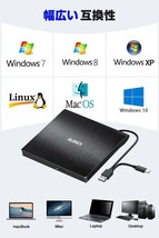 Enhau DVDドライブ 外付け USB3.0 ポータブルドライブ CD/DVDプレイヤー typeC/USBポート_画像8
