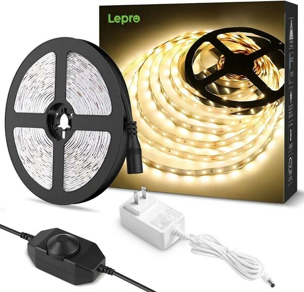 Lepro LEDテープライト 電球色 無段階調光 間接照明 5m 12v 高演色タイプ ストリップライト