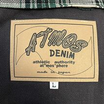 日本製◎★Atmos アトモス★DENIM ジップ アップ ブルゾン ジャケット アウター バック プリント コットン ブラウン 系 メンズ L/DD7993_画像7