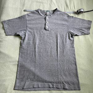 USA製 ヘンリーネック グレー Tシャツ ロングジョン　ミディアムサイズ