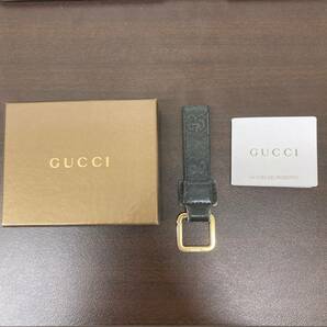 GUCCI キーホルダー GG ロゴ グッチ キーリング 黒 ブラック 箱付き ブランド 中古の画像2