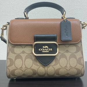 COACH モーガントップハンドル サッチェル シグネチャー ハンドバッグ ショルダーバッグ G2391 CE569 コーチ バッグ カバン 中古 ブランド 