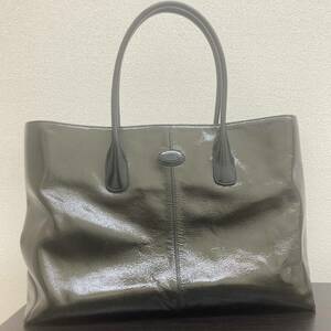 TOD'S tote bag shoulder bag Tod's black black bag bag used lady's woman fashion leather brand 