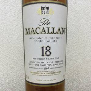 マッカラン MACALLAN 18年 マッカラン18 サントリー正規物 1997 旧ボトル オールドボトル 旧ラベル 旧瓶の画像2