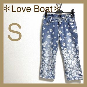 ＊love boat＊ラブボート 花柄デニム 花柄パンツ プリントデニム Gパン ジーパン S