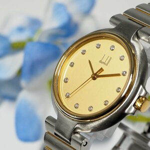  Dunhill Dunhill 12P diamond кварц наручные часы Gold + серебряный комбинированный C395 б/у 