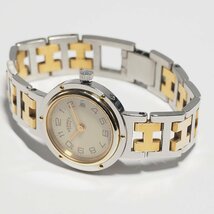 エルメス HERMES クリッパー デイト レディース 腕時計 箱 余りコマ C400 中古_画像7