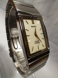  beautiful goods operation battery replaced SEIKO Seiko Dolce type 4J41-5000 enduring meal light weight TITANIUM men's QZ color silver case ivory face box koma 2