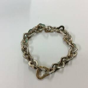 ■24662 tiffany&co. ティファニー ブレスレット ハートリンク SV925/750 約33.6g ブランド 箱付の画像3