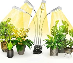 新品 植物成長ライト LED 4灯 調光タイマー機能付き 植物育成LEDライト