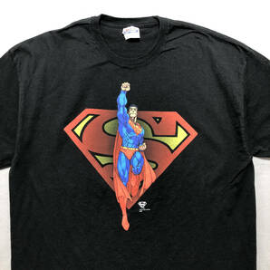 【980円スタート】USA 古着 半袖 05年 ヴィンテージ スーパーマン アメコミ Tシャツ SUPERMAN メンズXL ブラック 黒 DCコミックス BA1436の画像3