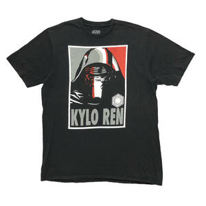 【980円スタート】USA 古着 半袖 Tシャツ STAR WARS KYLO REN カイロレン ブラック 黒 メンズL スターウォーズ 映画 古着卸 激安 BA1438