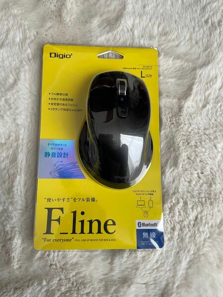 Digio2 F_line マウス 大型 無線 Bluetooth 静音 ブラック