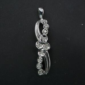 【572】SILVER シルバー ダイヤモンド 0.1ct ネックレストップ ペンダントトップ TIAの画像2