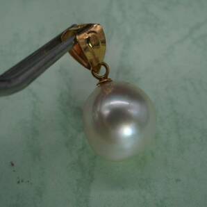 【1293】k18 本真珠 パール ネックレストップ ペンダントトップ TIAの画像1