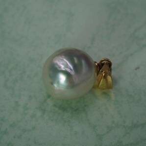 【1293】k18 本真珠 パール ネックレストップ ペンダントトップ TIAの画像3