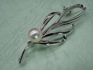 [1480]SILVER silver book@ pearl pearl brooch accessory TIA