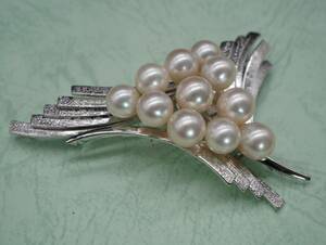 [1463]SILVER silver book@ pearl pearl brooch accessory TIA