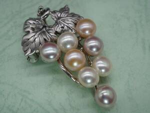 [1451]SILVER silver 925ps.@ pearl pearl brooch accessory TIA