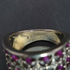 【1428】10号 ps プラチナ SILVER シルバー ルビー リング 指輪 アクセサリー TIAの画像6