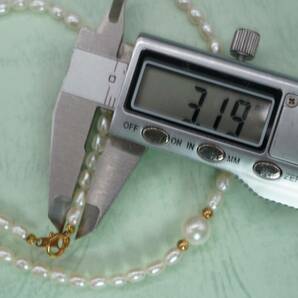 【1656】k18 本真珠 パール 淡水 ネックレス アクセサリー 長さ約40cm TIAの画像5