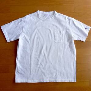 USA製 champion チャンピオン ヘビーウエイト ポケットTシャツ 半袖 白 Lサイズの画像1