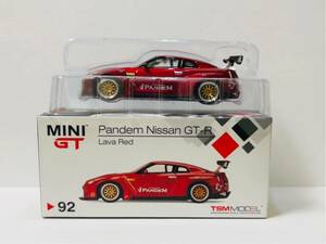 【個人保管品】MINI GT 1/64 No.92 Pandem 日産 GT-R R35 GTウィング ラヴァレッド(右ハンドル） TSM 