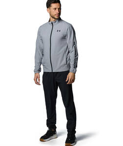 UNDER ARMOUR■アンダーアーマー UAフレッシュウーブン ジャケット パンツ 上下セット 軽量 グレー 灰 黒 24'春夏モデル〔2XL/XXL〕正規品