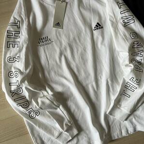 adidas■アディダス ルーズフィット ヘビーシングルジャージー ロンT 2枚セット 黒 白 長袖Tシャツ 厚手 24'春モデル 正規品 〔L〕の画像4