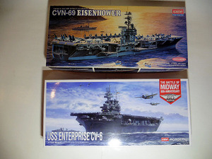 ＊アカデミー 1/700 エンタープライズ CV-6 CVN-69 アイゼンハワー セット 新品未組立＊