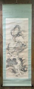 BP-674 ■送料込■ 福田半香 山水図 掛軸 肉筆 絵画 江戸時代後期 南画家 落款 美術品 合箱付き 181×72cm /くJYら