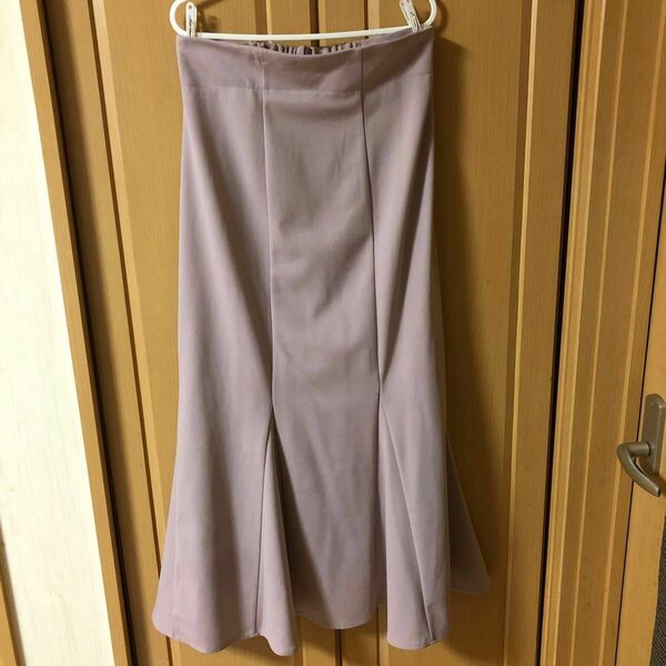 くすみピンク　ロング スカート　フレア　スカート