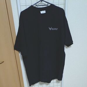 US　エアフォース リザーブ　Tシャツ ブラック 半袖 黒 XLブラック　XXL ビックサイズ　米軍　古着　ビンテージ　アメカジ