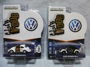 未開封未使用品 GREENLiGHT グリーンライト CLUB V-DUB CLASSIC VOLKSWAGEN BEETLE POLIS & PT-029 2台組 