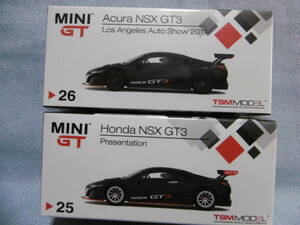 未開封新品 MINI GT 25 Honda NSX GT3 Presentation & 26 Acura NSX GT3 Los Amgeles Auto Show 2017 2台組