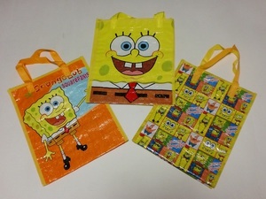 スポンジボブ ビニール・ナイロン袋 3枚組　Sponge Bob Vinyl Bag