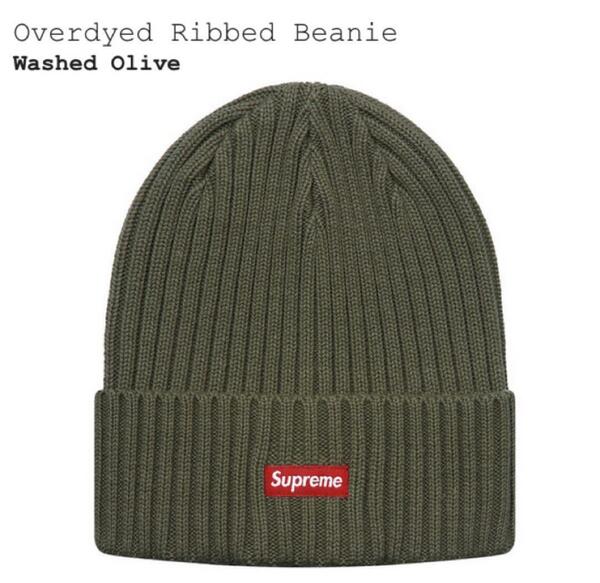 18SS SUPREME OVERDYED BEANIE “OLIVE”