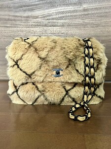 正規品 CHANEL シャネル ショルダーバッグ ココマーク ラビット ファー マトラッセ