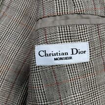 クリスチャンディオール【至高の逸品】Christian Dior テーラードジャケット　サマージャケット　チェック　リネン　麻　ベージュ　_画像7