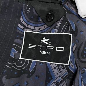 エトロ【贅の極】ETRO スーツ セットアップ テーラードジャケット ペイズリー ストライプ グレー M位の画像6
