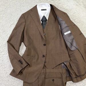 美品！ブラザーズバンク【モテる3ピース】blazer's bank スーツ　セットアップ　スリーピース　テーラードジャケット モヘヤ ブラウン M位