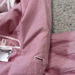 希少サイズ！コルネリアーニ【鮮やかな色味】CORNELIANI テーラードジャケット ピンク ストライプ イタリア製 XL位の画像9