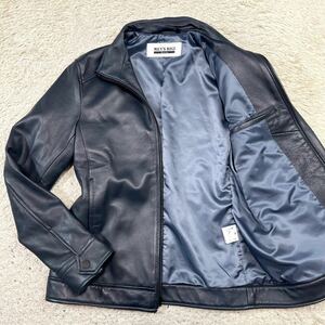  men's Bigi [ rare color. ram leather ]MEN'S BIGI style leather jacket Rider's sheep leather original leather navy dark blue 