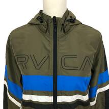 155RVCA ルーカ アウター ナイロンジャケット パーカー AJ043-751 フード ロゴ レディース ブラック ブルー_画像2