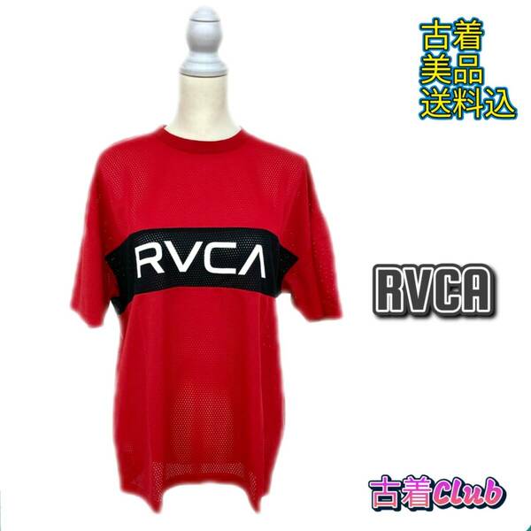 181RVCA ルーカ トップス メッシュ ロゴ Tシャツ AJ041-311 半袖 メンズ ユニセックス レッド M