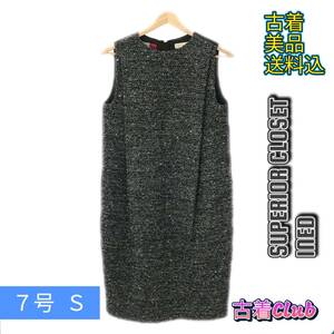 302SUPERIOR CLOSET INED スーパークローゼットイネド ワンピース ひざ丈 バイカラー チャック付き ノースリーブ レディース ブラック 7